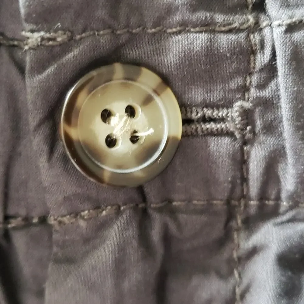 Lou & Grey for LOFT Elasticized Waistband Tie High Rise Gray Cotton Shorts Small - Picture 8 of 9